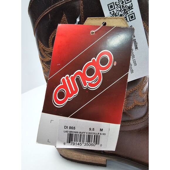 Dingo Willie Western Ankle Boots DI865 Brown Leather Embroidered Women's 9.5M - Picture 8 of 12